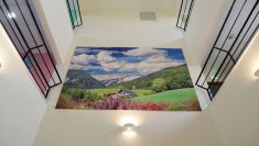 EHPAD LES BRUYERES - EPINAL - DECORATION DU HALL D'ENTREE - TOILE TENDUE IMPRIMEE PAR SUBLIMATION